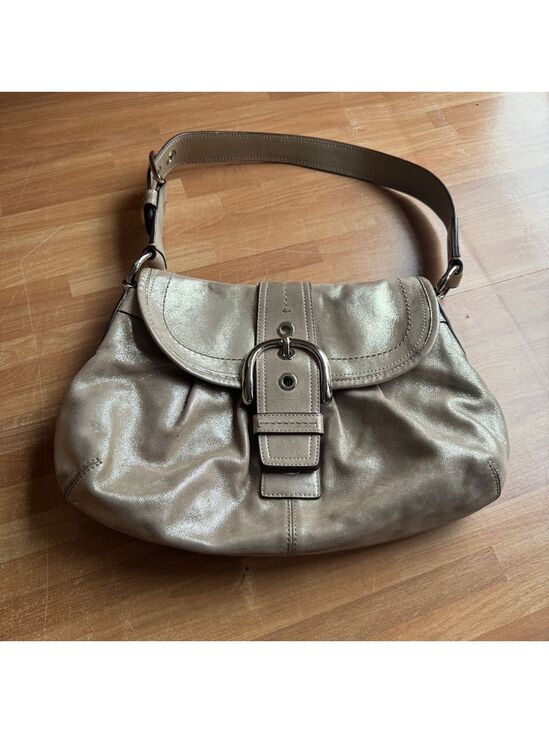 Coach Handbags - Coach Soho Flap Buckle Shoulder Bag metallic champagne, vintage